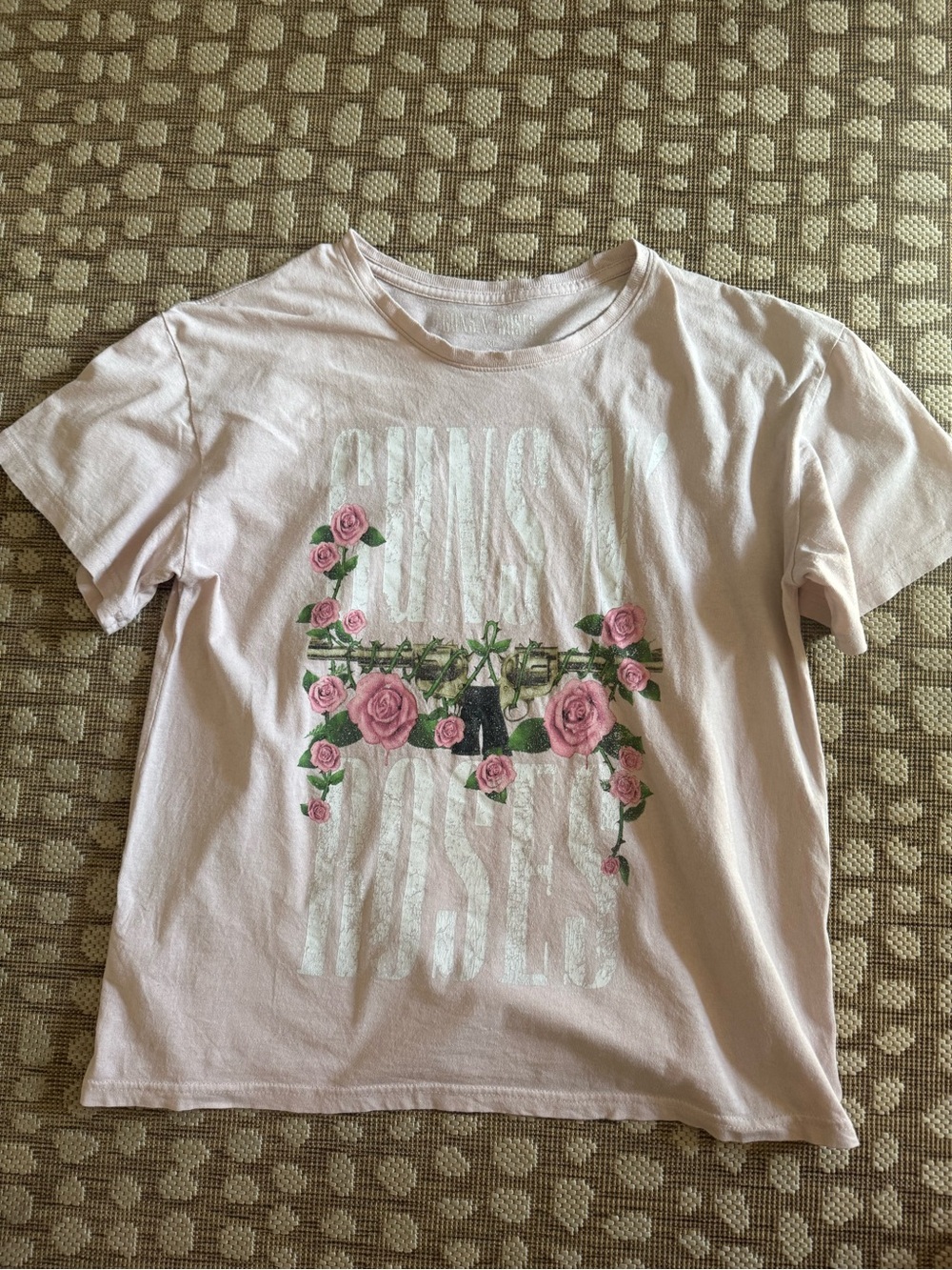 Guns N’ Roses Rose Graphic Band Tee Pink Cotton T-Shirt XL